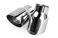 TIP KIT, SNGL WALL, 3.5" X 2.5", POLISH - APR Single-Walled 3.5" Slash-Cut Tips (Polished Silver) - Set of 2