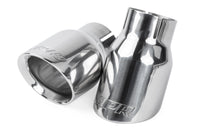 TIP KIT, DBL WALL, 3.5" X 2.5", POLISH - APR Double-Walled 3.5" Slash-Cut Tips (Polished Silver) - Set of 2