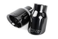 TIP KIT, DBL WALL, 3.5" X 2.5", BLK PVD - APR Double-Walled 3.5" Slash-Cut Tips (Diamond Black) - Set of 2