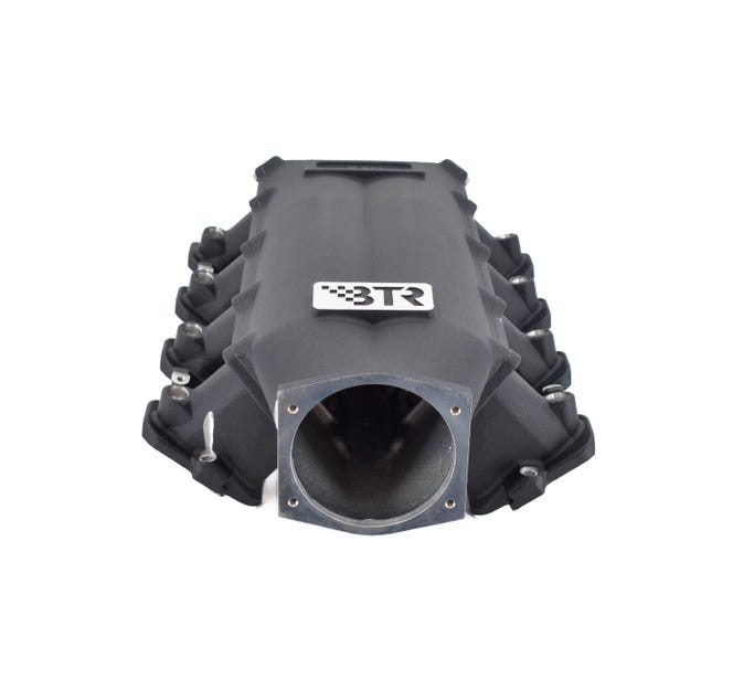BTR TRINITY INTAKE MANIFOLD FOR CATHEDRAL PORT ENGINES - BLACK - TRA-1-BLK-P105