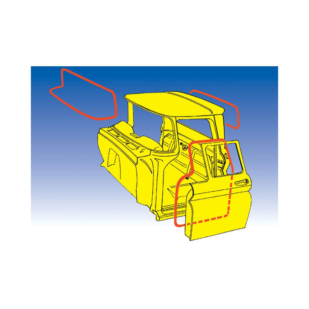 67-72 CHVY STD SEAL SET-LARGE WINDOW - Brothers Trucks Standard Seal Set - Large Rear Window - Black